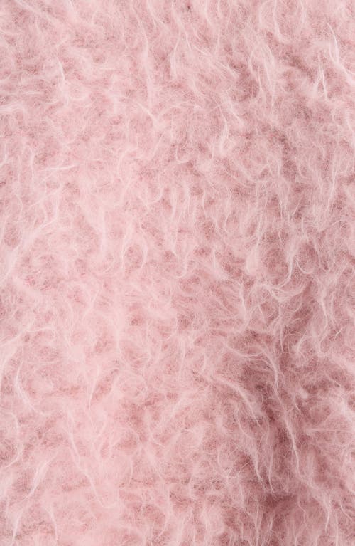 Shop Dries Van Noten Funnel Neck Oversize Wool & Mohair Blend Long Coat In Pink