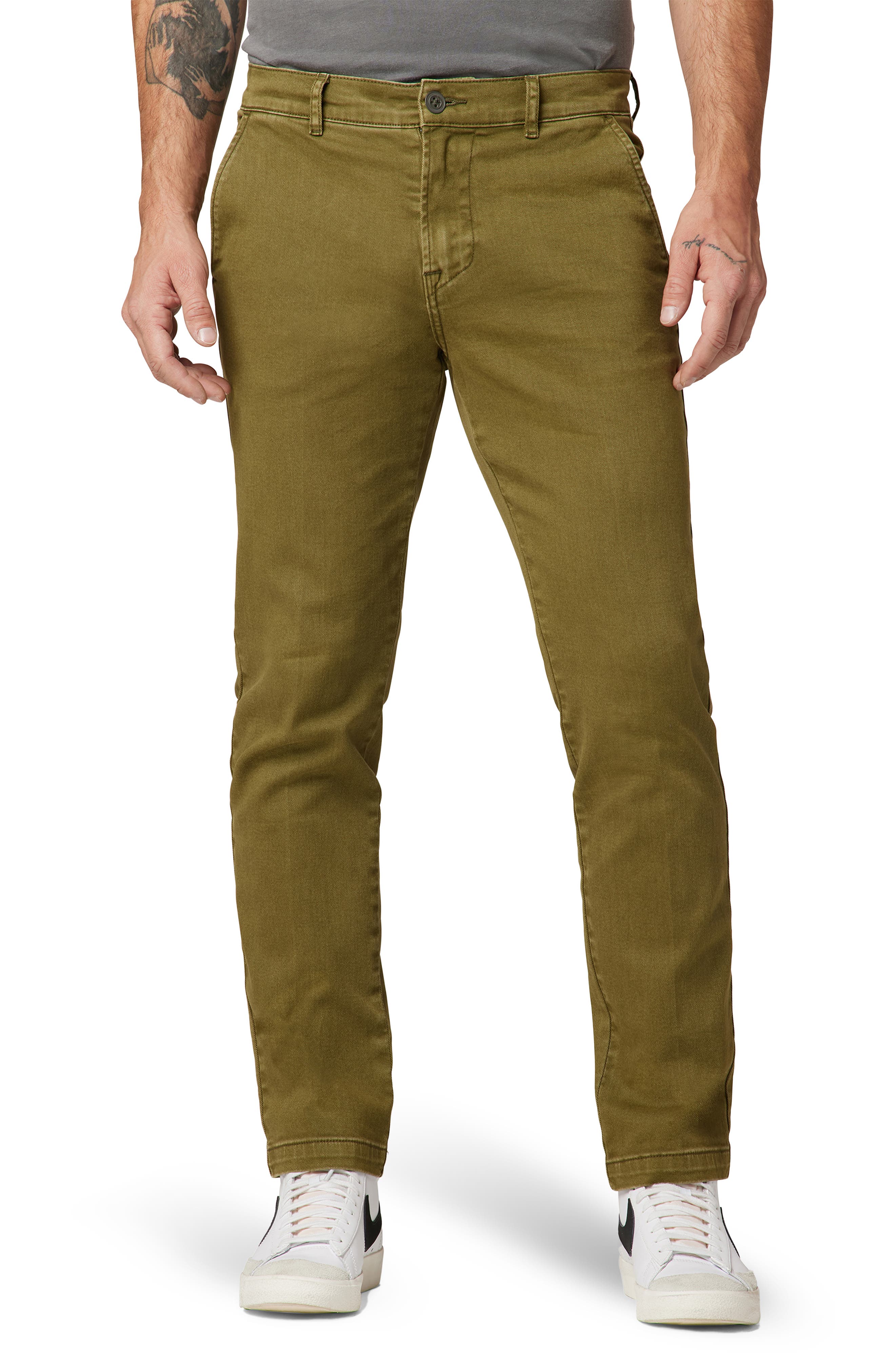 Hudson Classic Slim Straight Chino Pants In Olive Branch | ModeSens