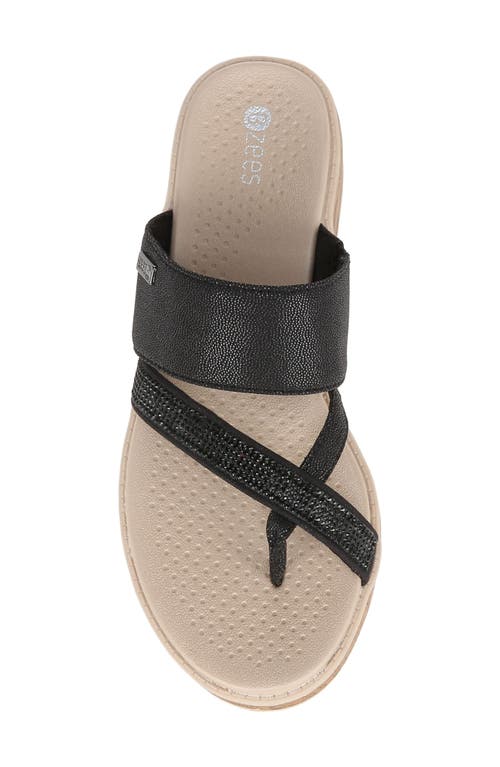 Shop Bzees Bora Bright Slide Sandal In Black Faux Leather