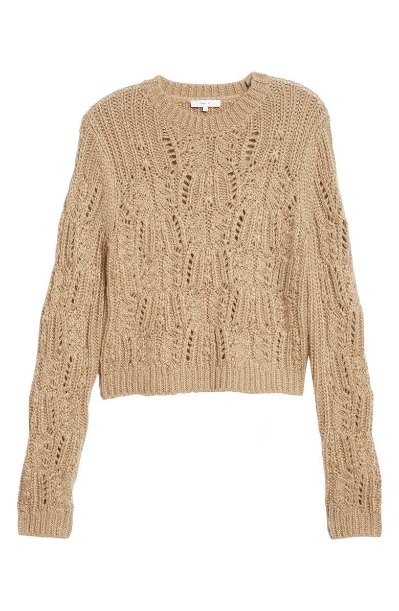 Vince Variegated Cable Wool & Mohair Blend Sweater, Alternate, color, 