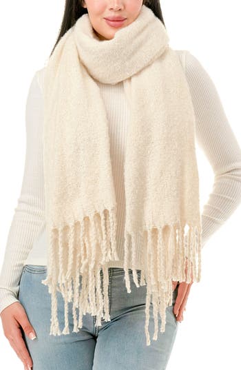 Marcus Adler Fringe Scarf In Ivory