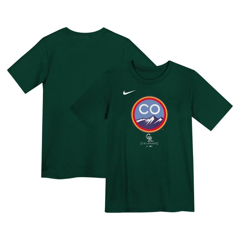 Nike Kids' Preschool  Green Colorado Rockies City Connect Large Logo T-shirt