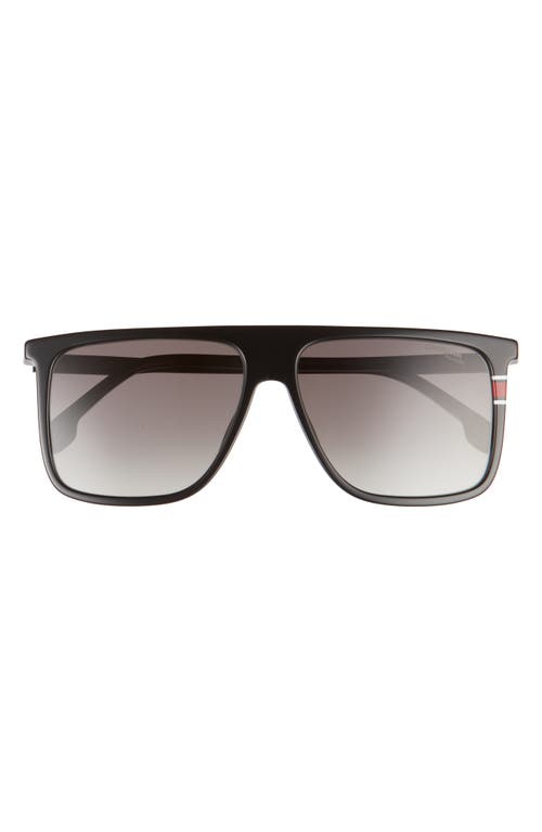 Carrera Eyewear 58mm Polarized Flat Top Sunglasses in Black/Grey Grad Polar
