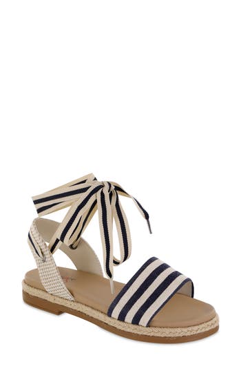 Shop Mia Amore Kenny Ankle Tie Sandal In Navy/natural