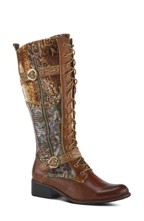 L'artiste By Spring Step Vaneyck Knee High Boot In Brown Multi