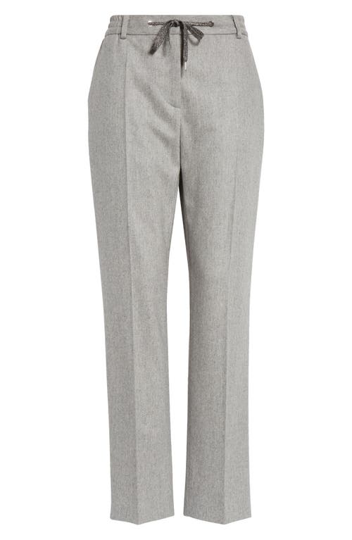 Shop Eleventy Drawstring Stretch Virgin Wool & Cashmere Straight Leg Pants In Grey