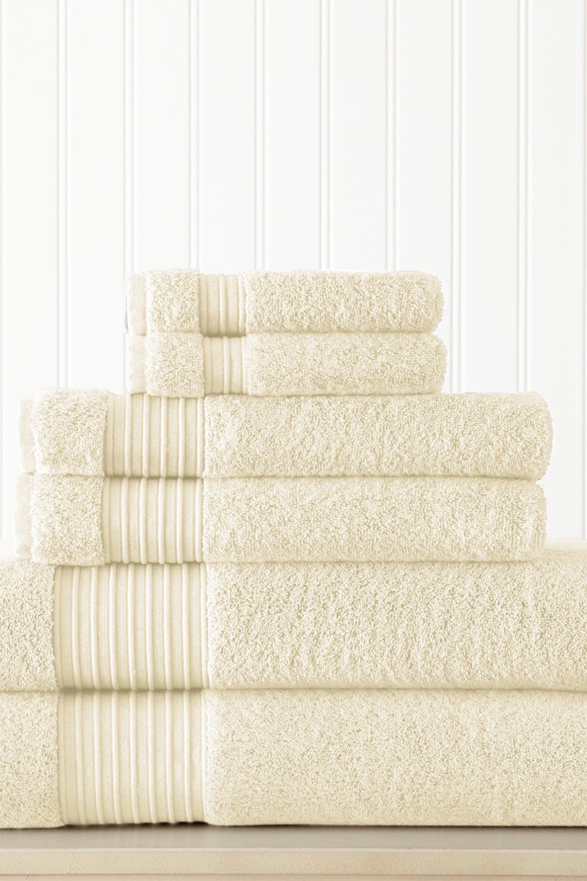 Modern Threads 6-piece Turkish Cotton Towel Set In Brown Overflow