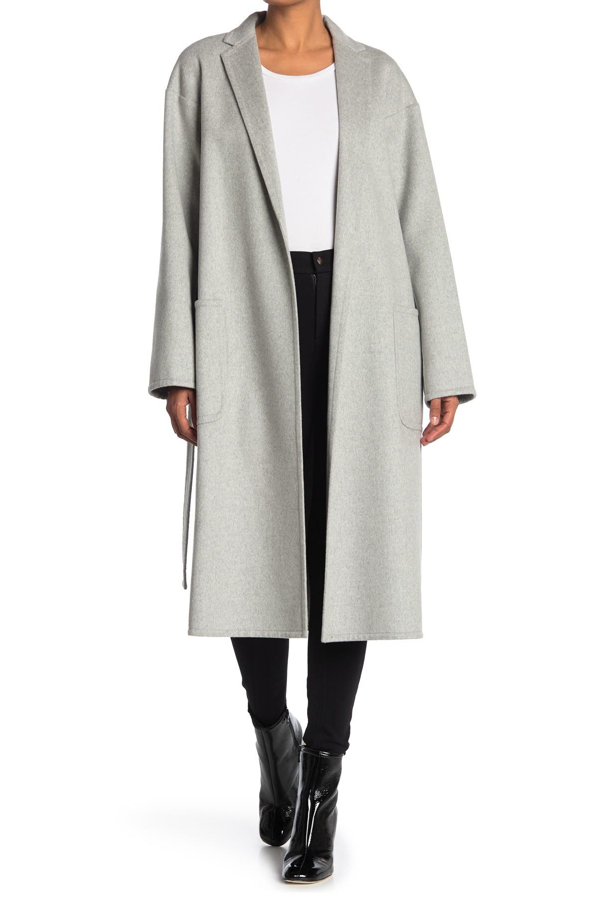 helmut lang belted blanket coat