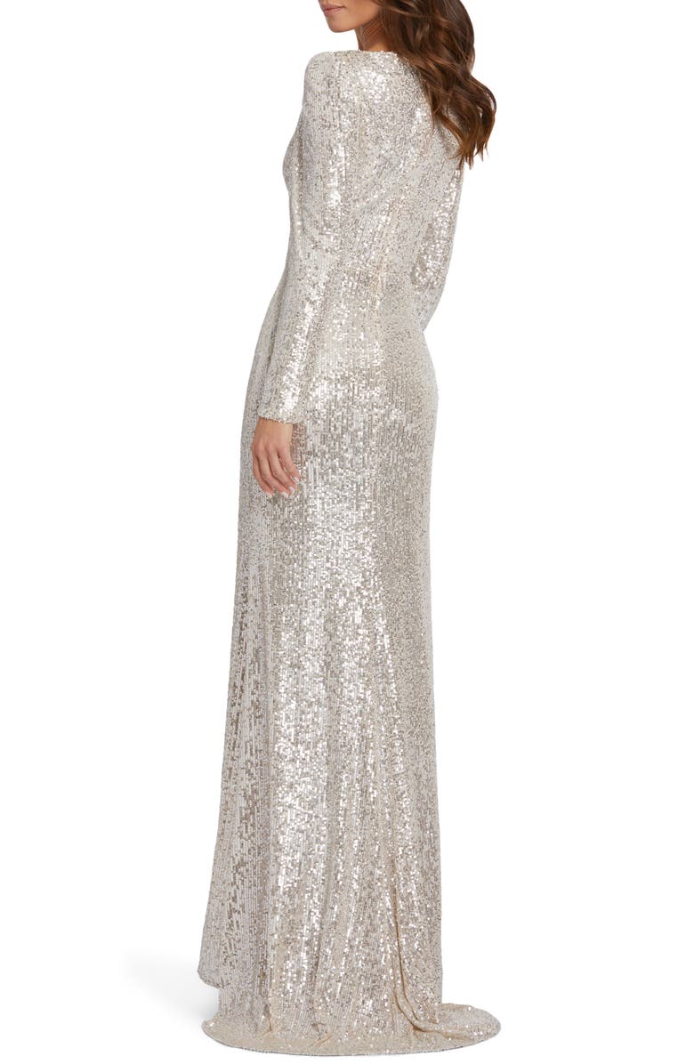 Ieena For Mac Duggal Long Sleeve Sequin Wrap Gown Nordstrom