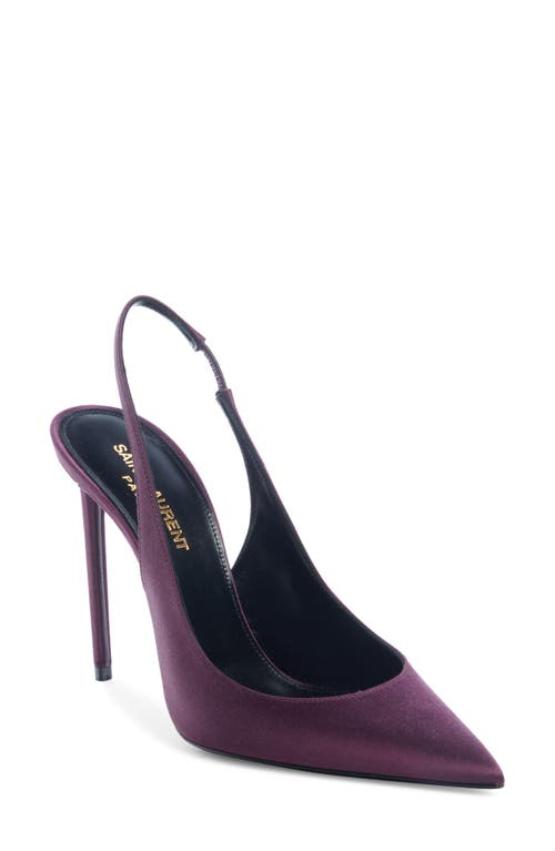 Saint Laurent Zoe Pointed Toe Slingback Pump Gem Purple at Nordstrom,