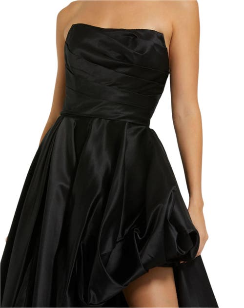 Mac Duggal Strapless Ruched Gown In Black