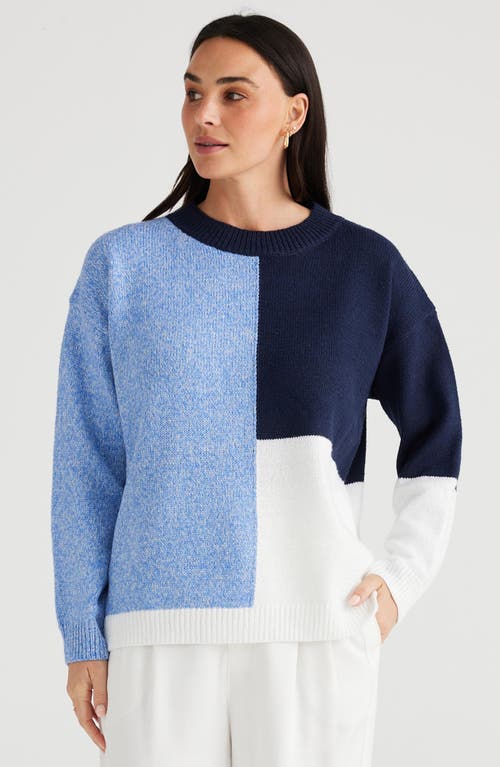 Shop Brave + True Brave+true Harmony Oversize Colorblock Sweater In Blue