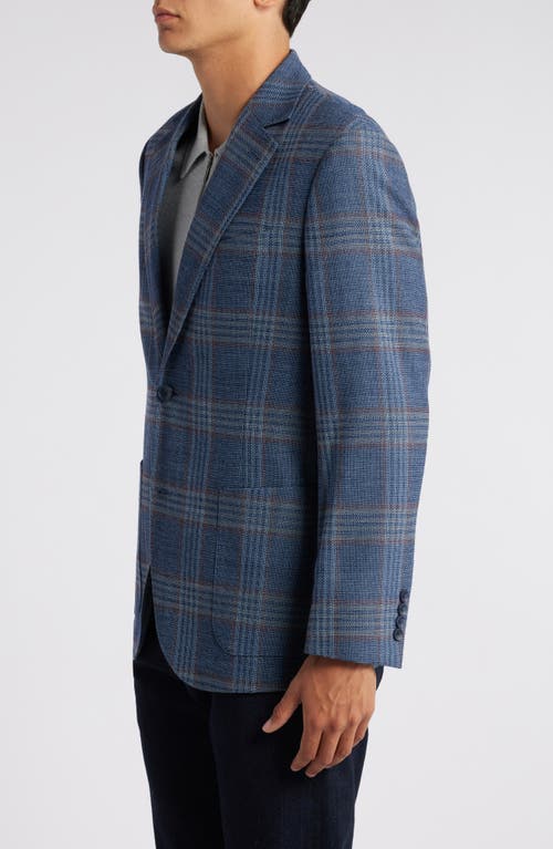 Shop Nordstrom Classico Plaid Stretch Sport Coat In Blue- Burgundy Plaid