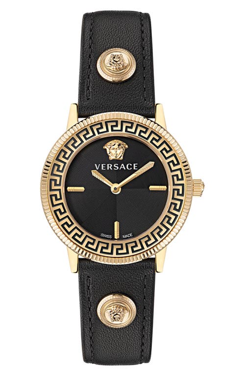 Versace Tribute Leather Strap Watch
