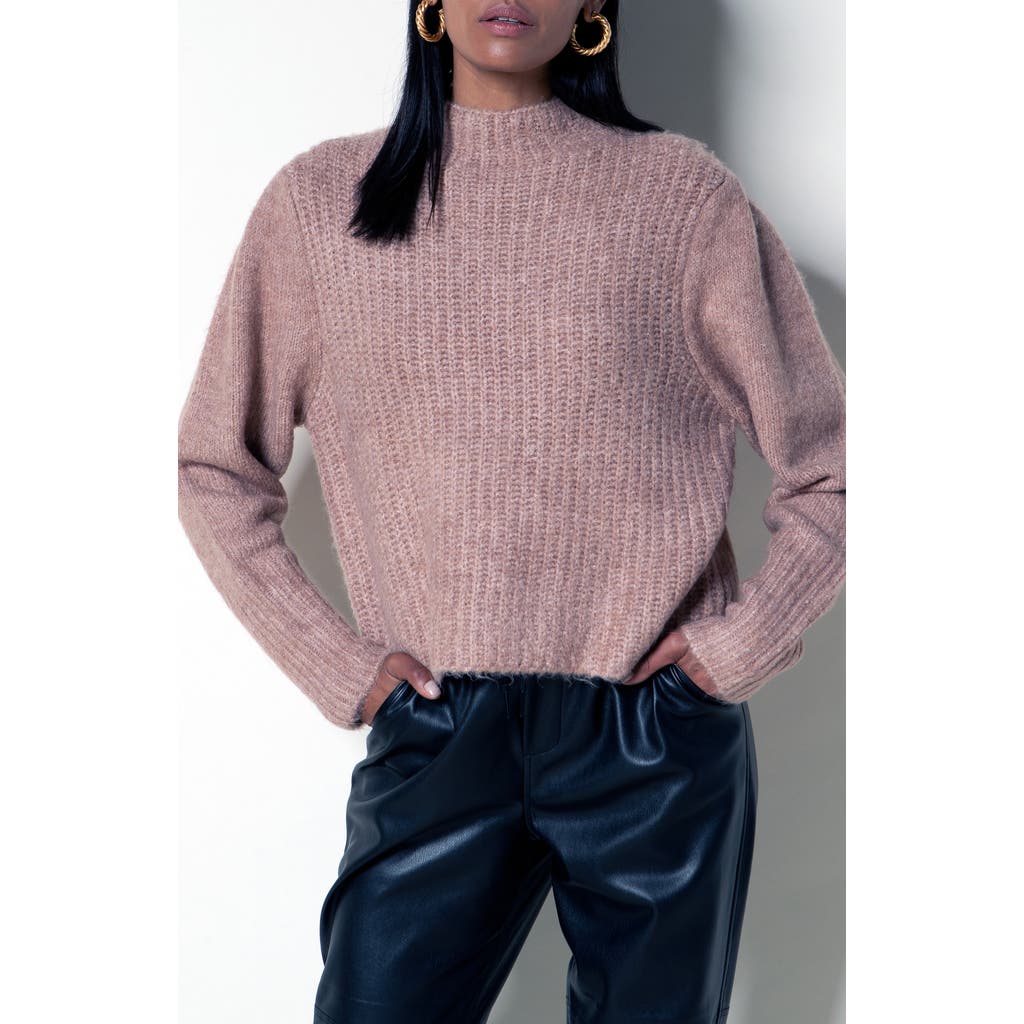 Shop Tart Audrie Funnel Neck Sweater In Pale Camel