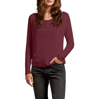 Michael Stars Ellen Luxe Jersey Drape Tee, Red