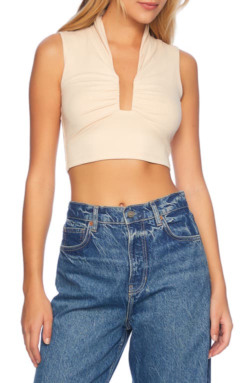 Shop Susana Monaco Wired Sleeveless Crop Top In Belgian Creme