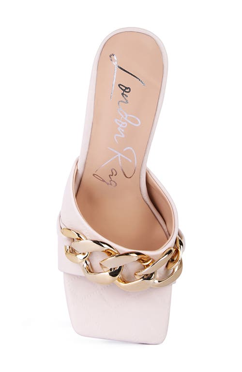 London Rag Mermaid Quilted Metal Chain Heeled Sandals In Latte