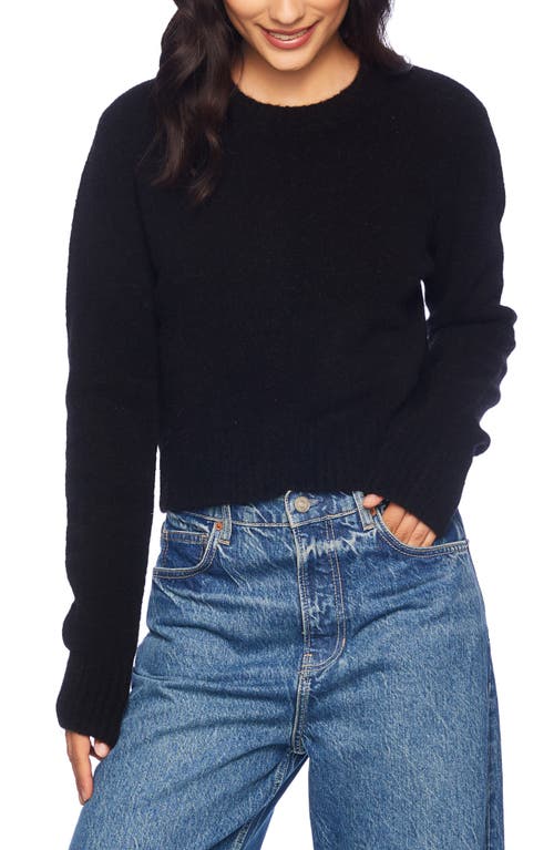 Susana Monaco Mapache Mohair & Wool Blend Crewneck Sweater In Black