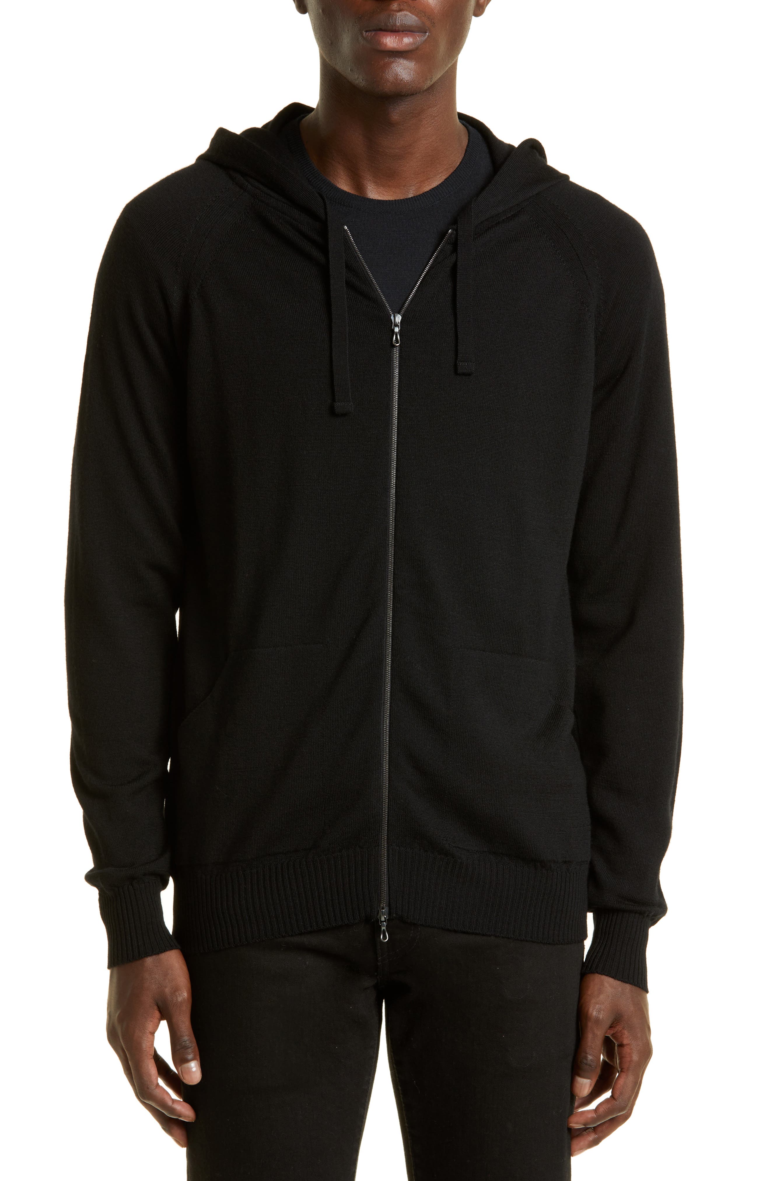 Men's Pullover Jacket Fashion Side Zipper Hoodies Hooded Outwear Sweatshirt Q 