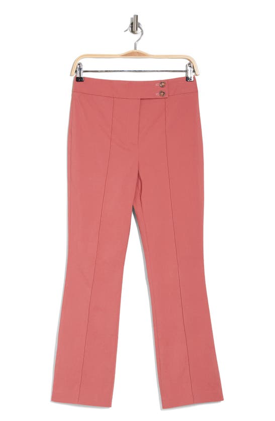 Shop Veronica Beard Dell High Waist Crop Flare Pants In Faded Rose