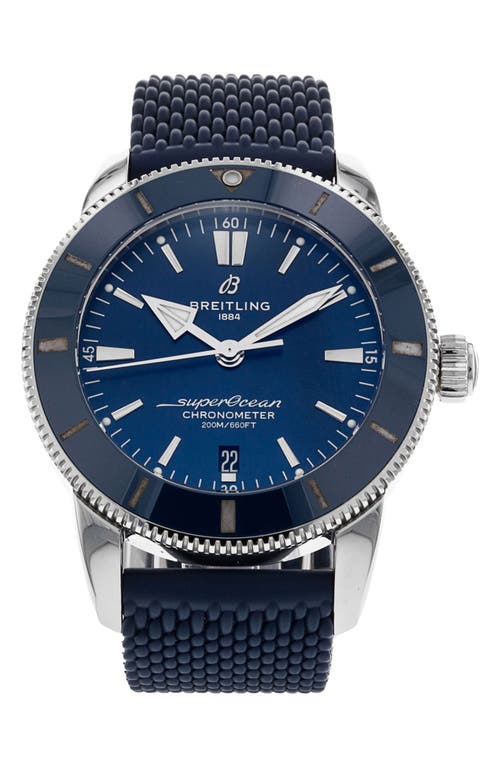 Shop Watchfinder & Co. Breitling  Superocean Heritage Rubber Strap Watch, 44mm In Blue