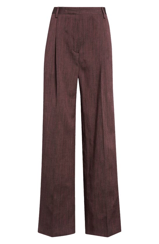 Dries Van Noten Portia Tailored Extralong Cotton Blend Trousers In Brown