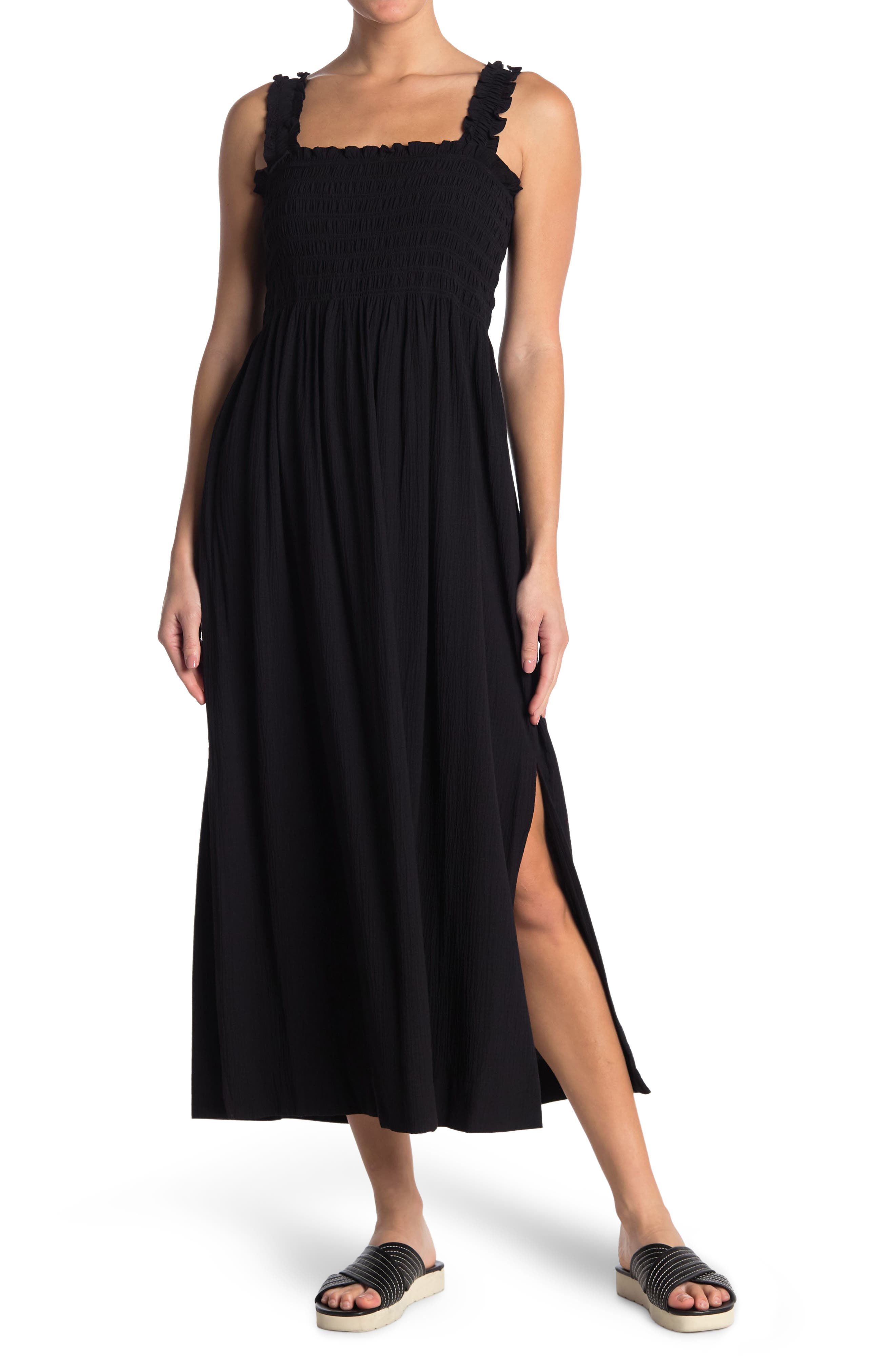 smocked top maxi dress
