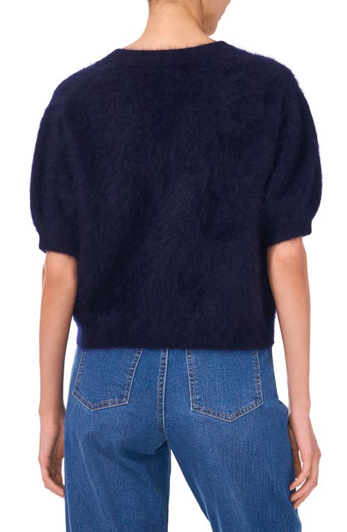 Shop 1.state Crewneck Puff Sleeve Sweater In Classic Navy