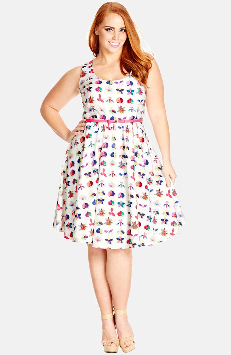 City Chic 'Flower Study' Fit & Flare Dress (Plus Size) | Nordstrom