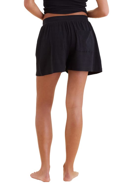 Shop Papinelle Milla Rib Pajama Shorts In Black