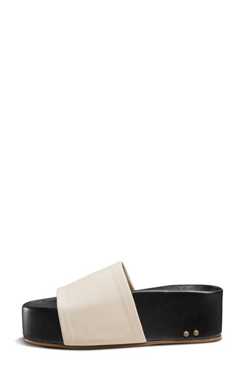 Shop Beek Platform Slide Sandal In Eggshell/black