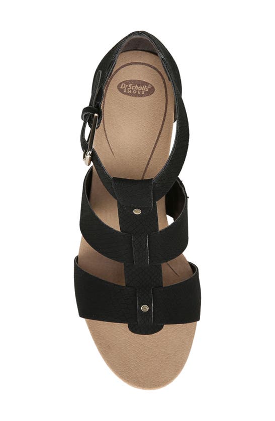Shop Dr. Scholl's Barton Wedge Sandal In Black Snake