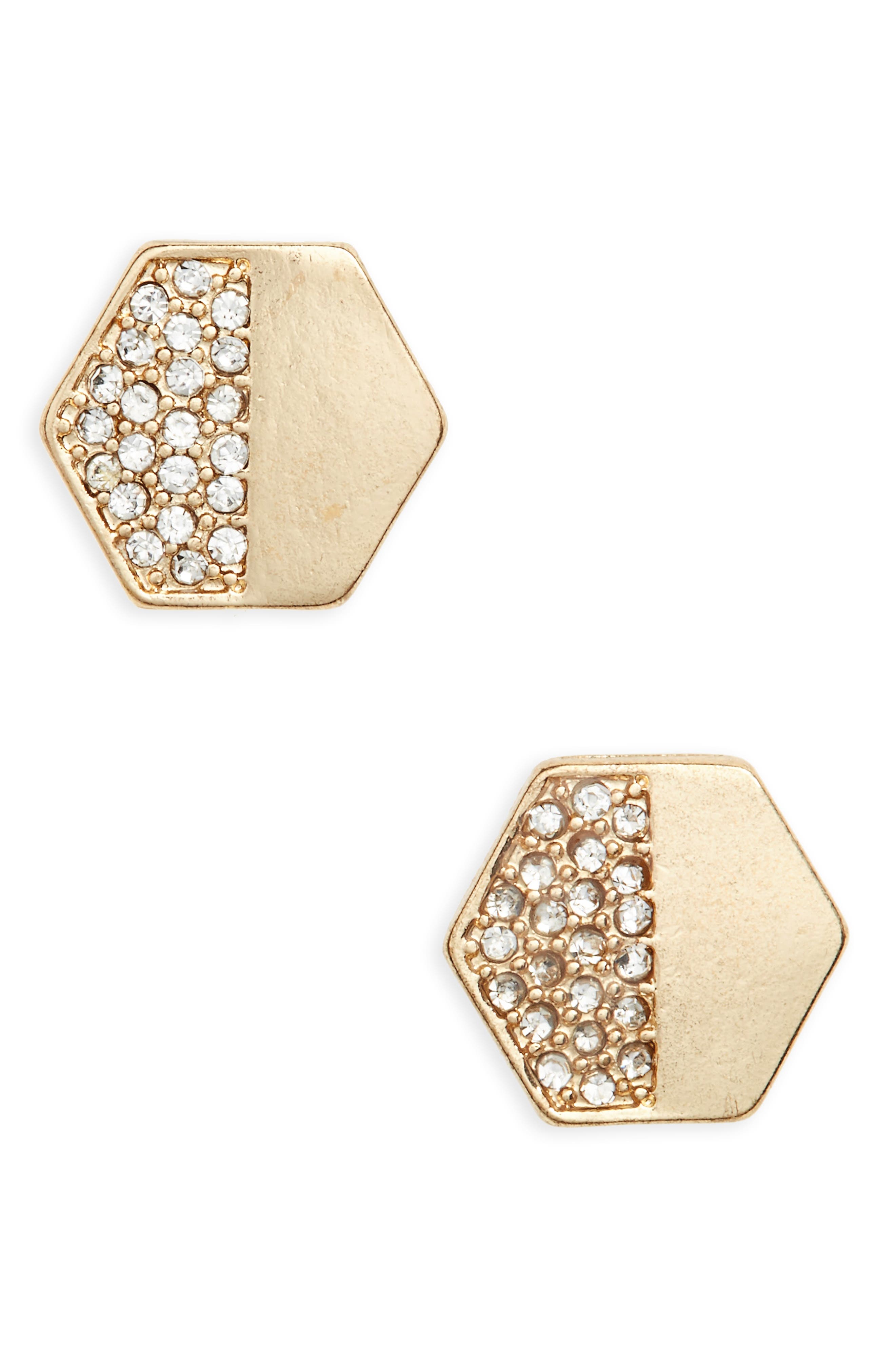BP. Crystal Hexagon Stud Earrings Nordstrom