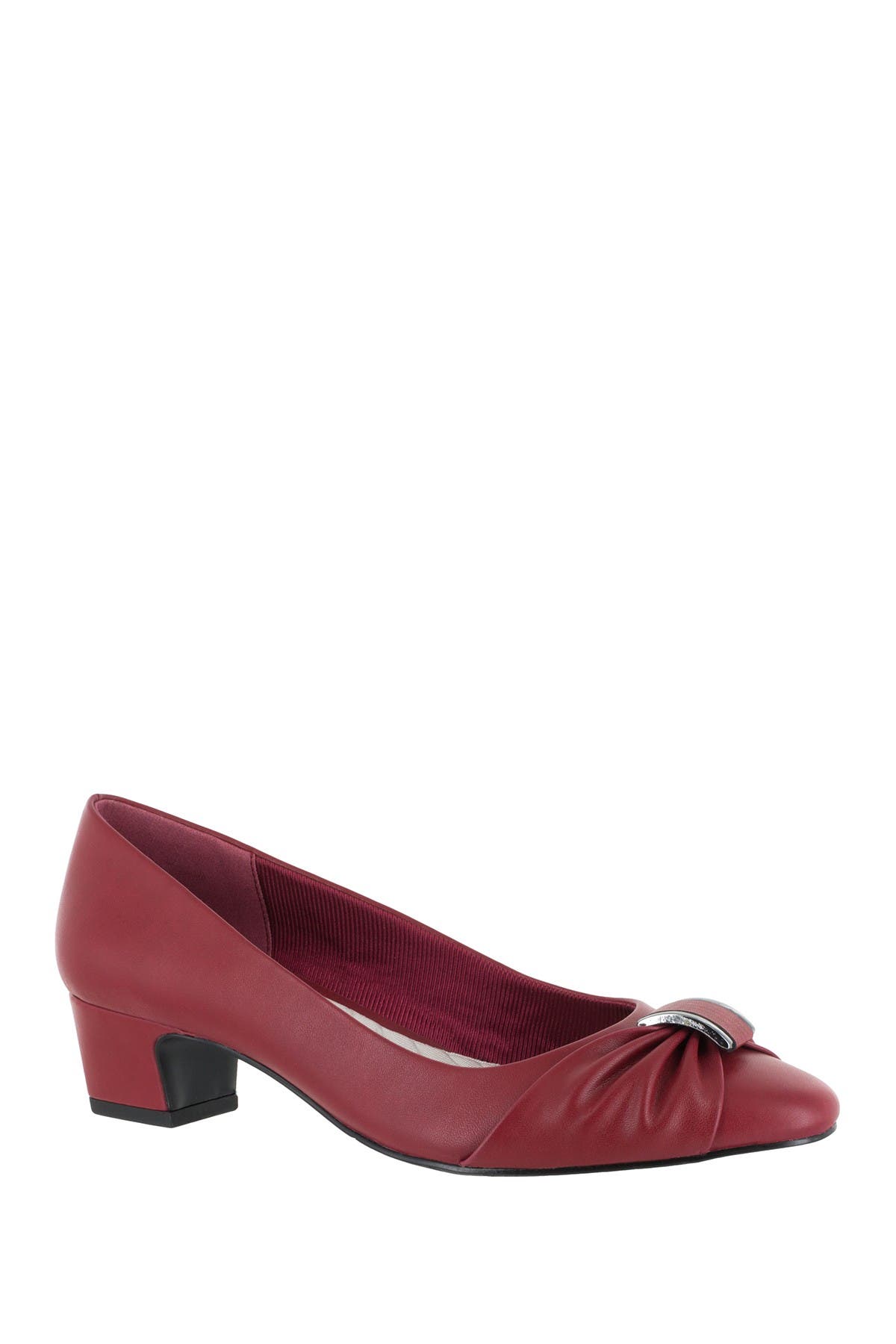 Easy Street Eloise Ruched Block Heel Pump In Red ModeSens