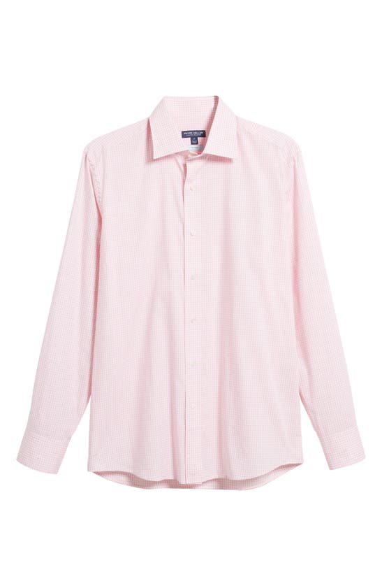 Shop Peter Millar Renato Microcheck Button-up Shirt In Spring Blossom