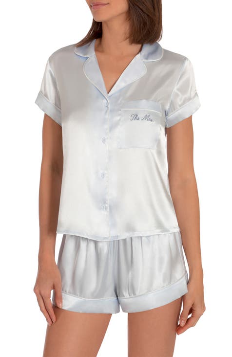 Satin Pajamas Women's Short Sleeve Sleepwear