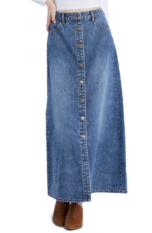 Wash Lab Denim Denim Maxi Skirt In Pacific Blue