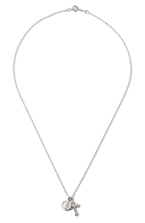 The Hail Mary Dainty Pendant Necklace in Silver