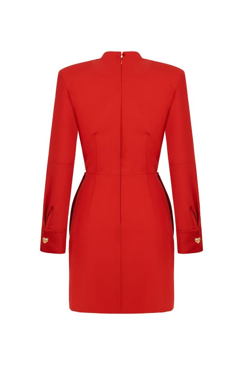 Shop Nocturne Shoulder Pad Mini Dress In Red
