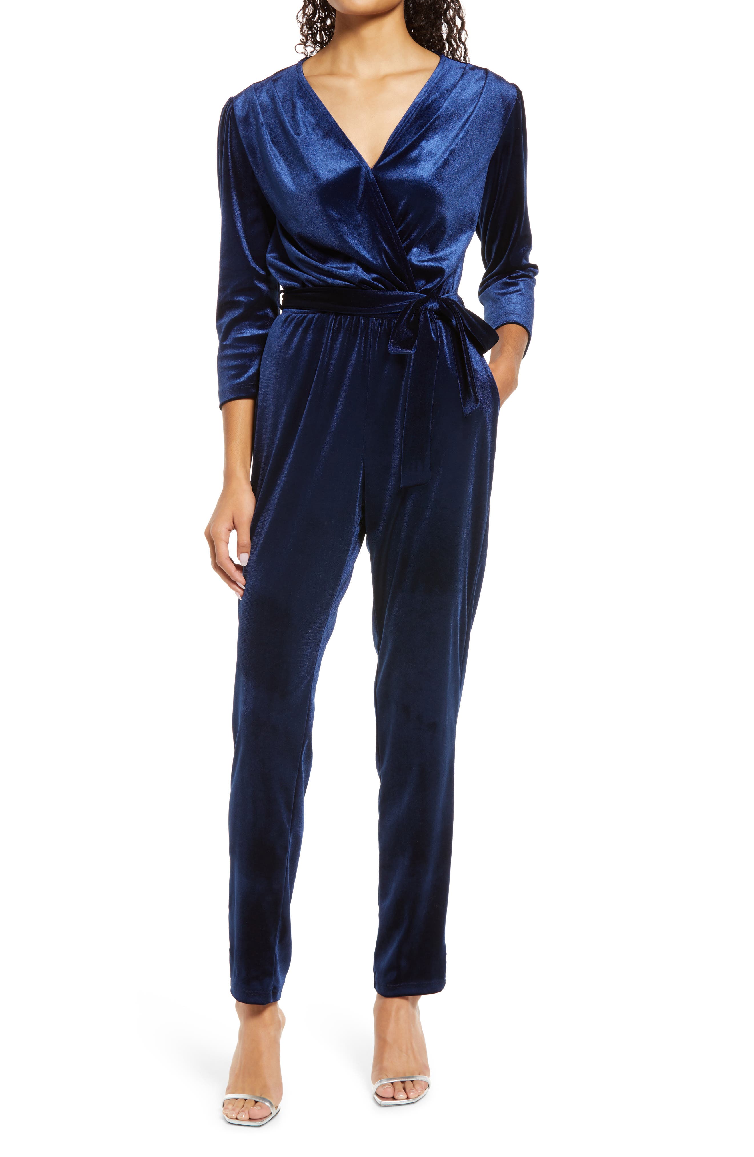 navy dressy jumpsuit