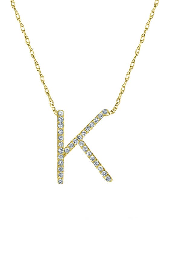 Suzy Levian Diamond & 14k Yellow Gold Letter Pendant Necklace In Gold - K