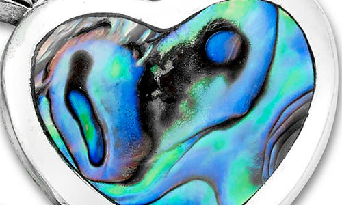 Samuel B. Silver Abalone Pearl Heart Pendant In Blue/green