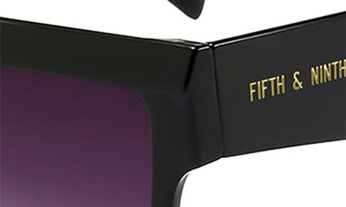 Fifth & Ninth Avalon 70mm Square Sunglasses In Black/black