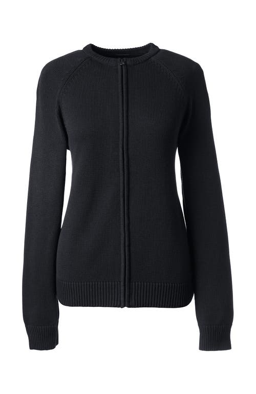 LANDS' END LANDS' END SCHOOL UNIFORM COTTON MODAL ZIP-FRONT CARDIGAN SWEATER