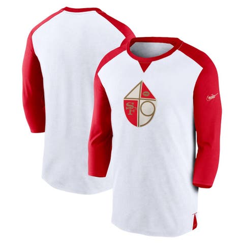 New Era Apparel Women's San Francisco 49ers Sublimated Red Three-Quarter  Sleeve T-Shirt