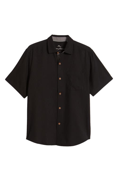 Tommy Bahama Call Me Old Fashioned Short Sleeve Silk Button-Up Shirt in Black 