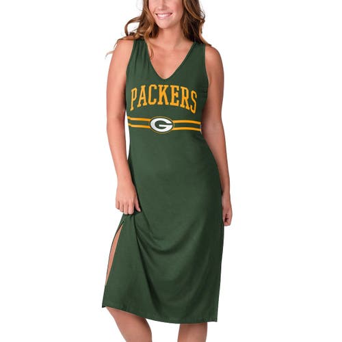 Women's G-III 4Her by Carl Banks Green Green Bay Packers Training V-Neck Maxi Dress