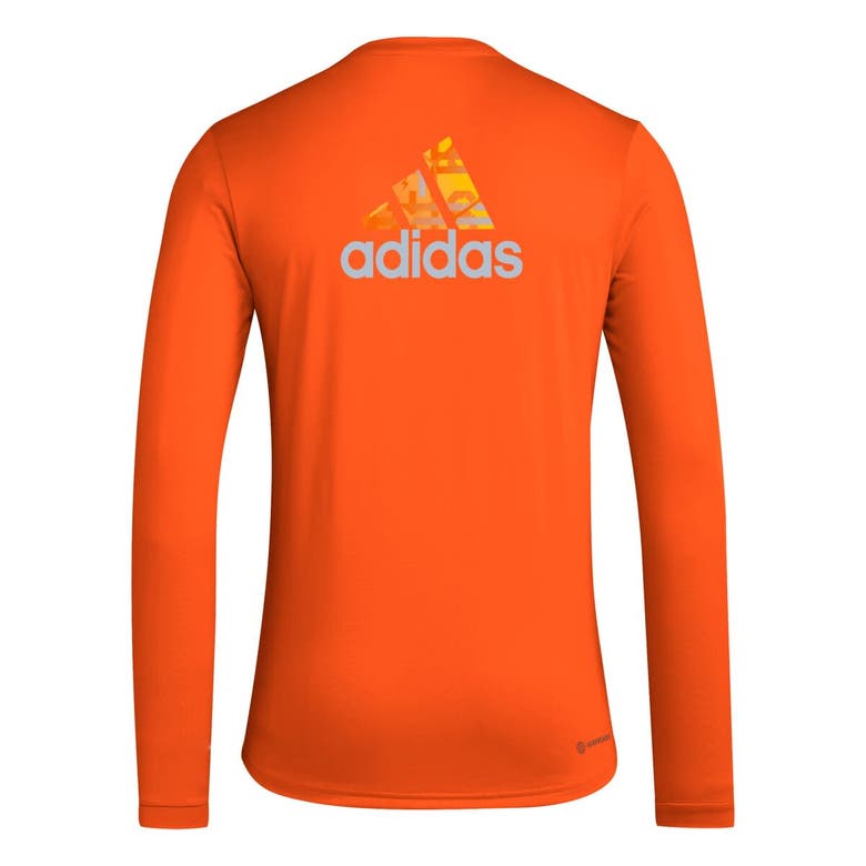 Shop Adidas Originals Adidas Orange Houston Dynamo Fc Local Pop Aeroready Long Sleeve T-shirt