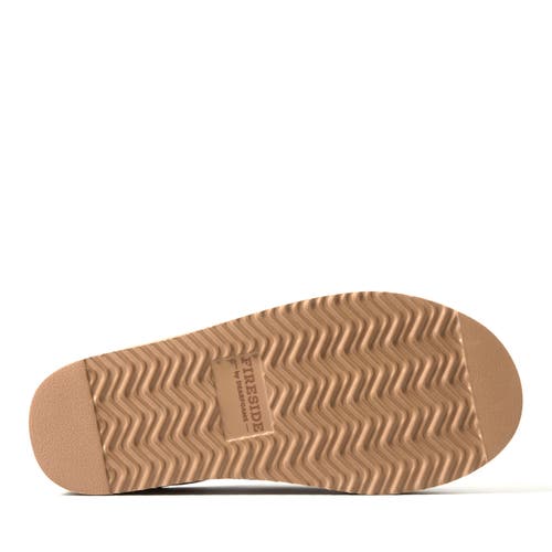 Dearfoams Fireside Queenstown Genuine Shearling Platform Clog Slipper In Sand